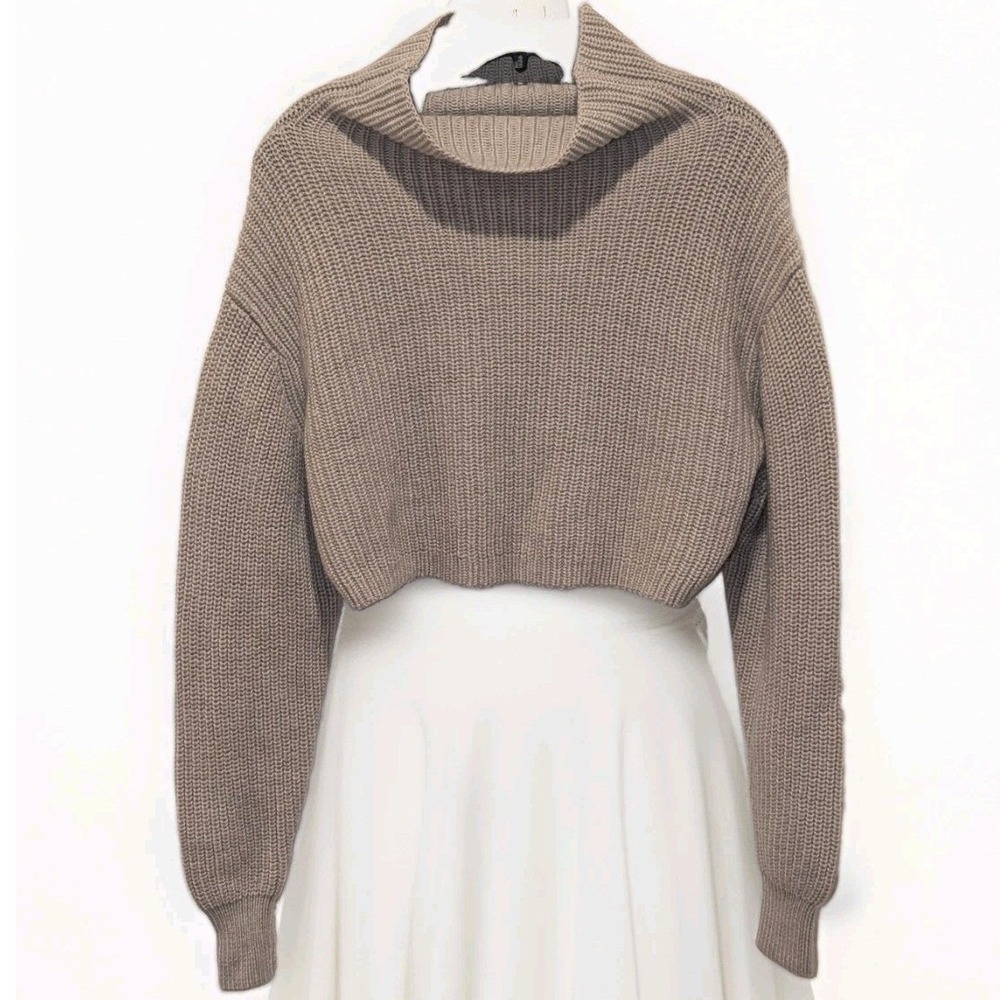 Aritzia Wilfred Quiet Luxury Merino Wool Cropped Turtleneck Sweater S Minimalist